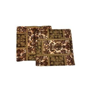 2 Brown Batik Bohemian Curtains Panels Drapes 80 Long Brown Gold Boho Pattern